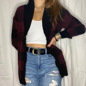 Nordstrom Black and Red Cardigan Sweater